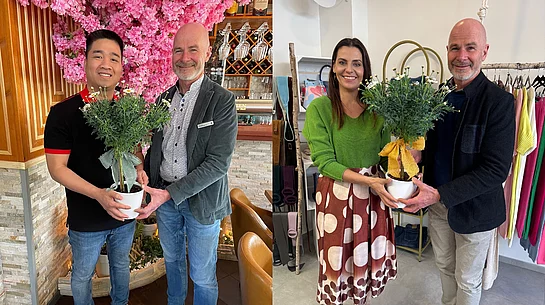 Erster Bürgermeister Klaus Heilinglechner begrüßt Hoa Ngyen und Daniel Hurdubeti Unternehmensbesuch bei Hoa Ngyen und Daniela Hurdubeti