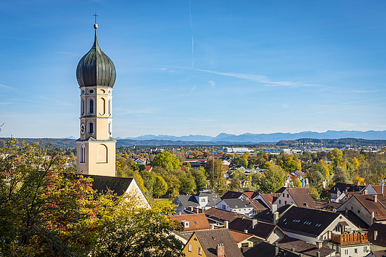 Panoramablick auf Wolfratshausen